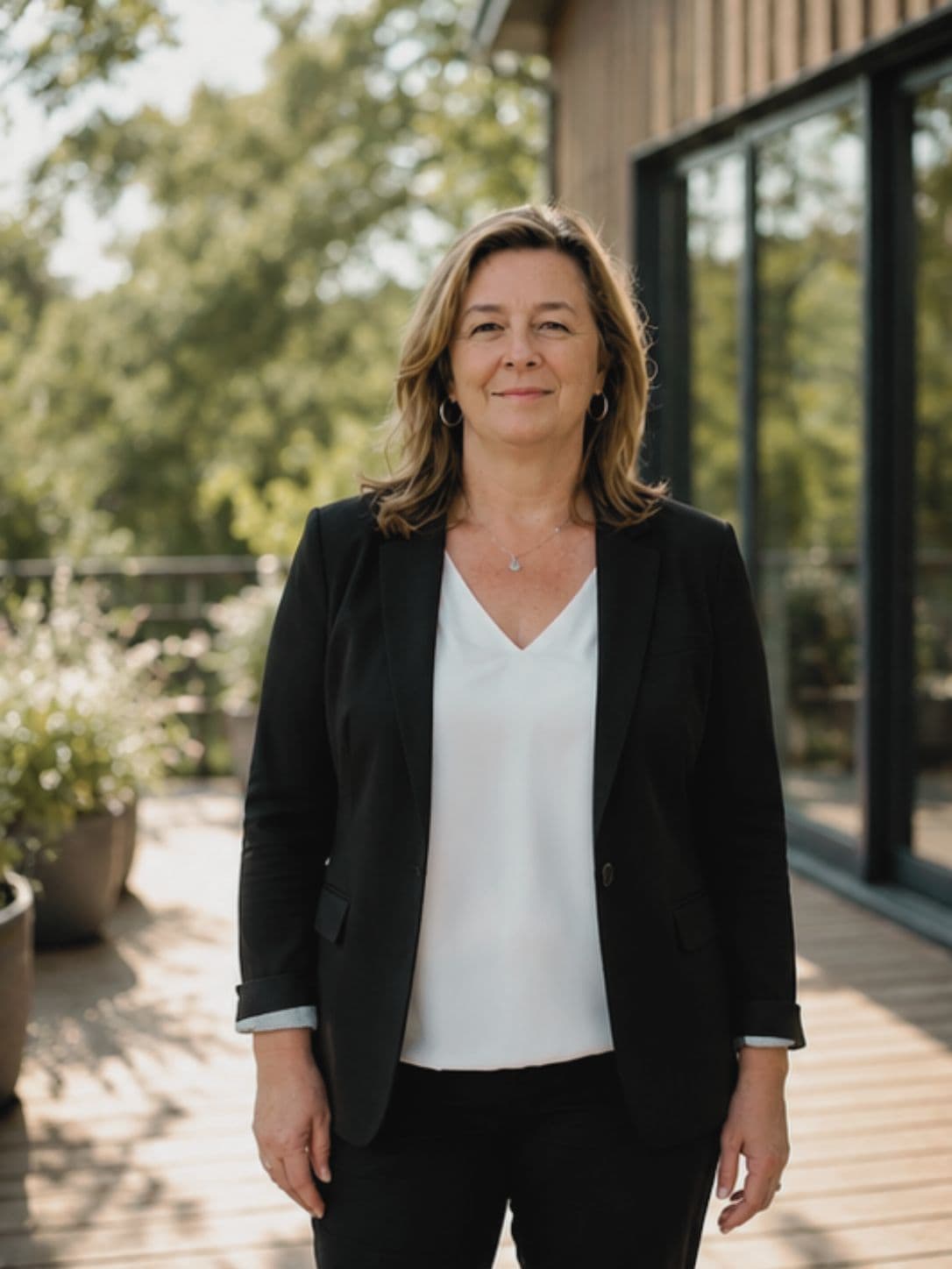 Portrait de Nathalie Dujardin en extérieur